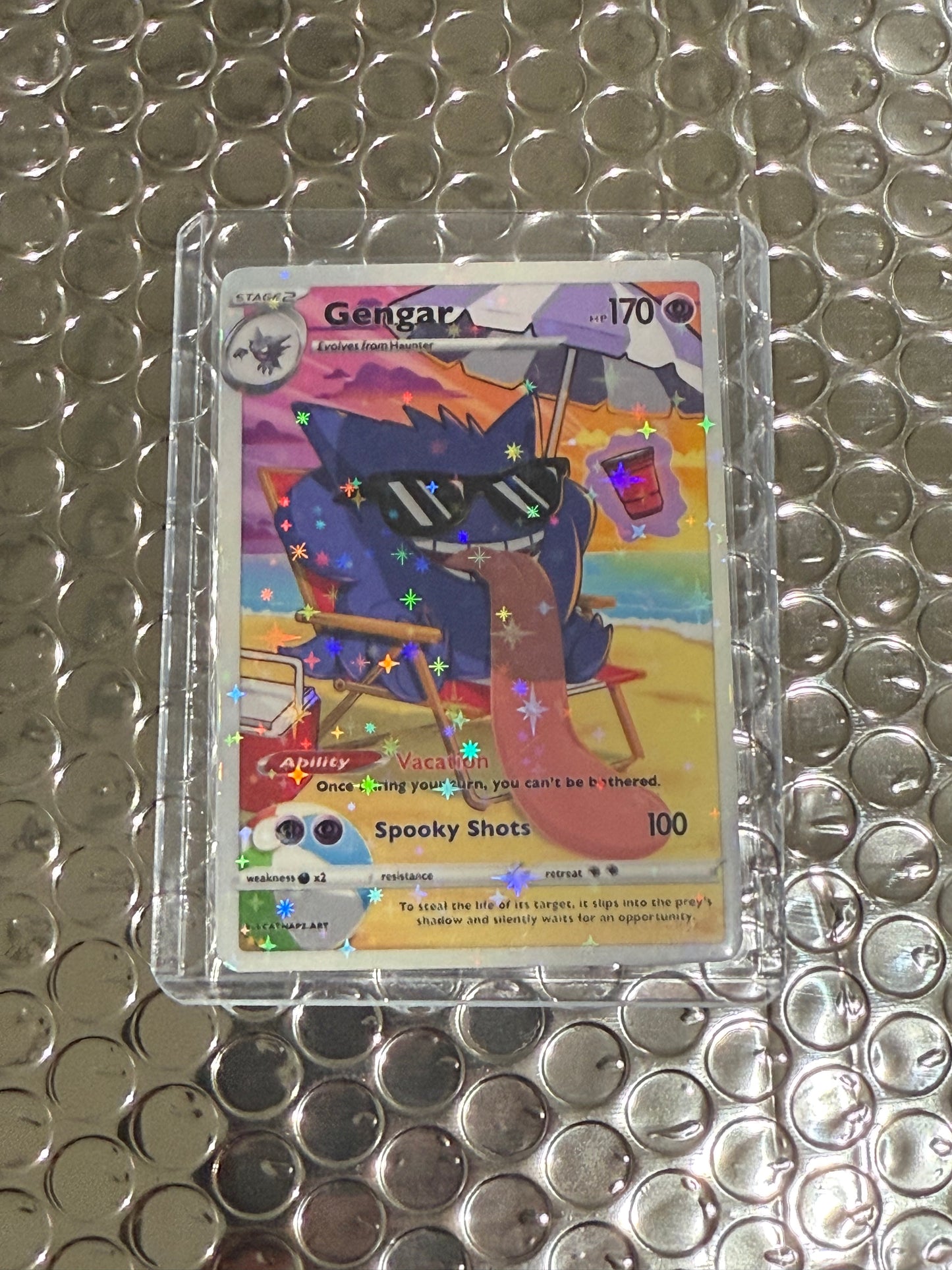 GENGAR - SPOOKY SHOTS by @catnapz.art (LIMITED TO 100) Card Size Sticker & Booster Pack Mystery Bundle - SHIPPING IS INCLUDED!